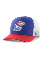 47 Kansas Jayhawks Side Note Trucker Adjustable Hat - Blue