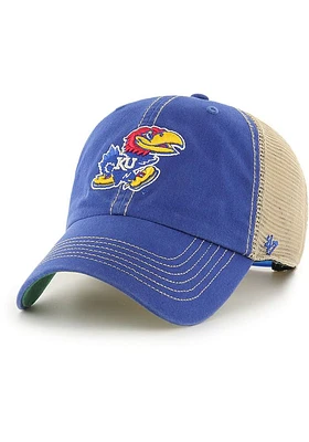 47 Kansas Jayhawks Trawler Clean Up Adjustable Hat - Blue