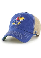 47 Kansas Jayhawks Trawler Clean Up Adjustable Hat - Blue