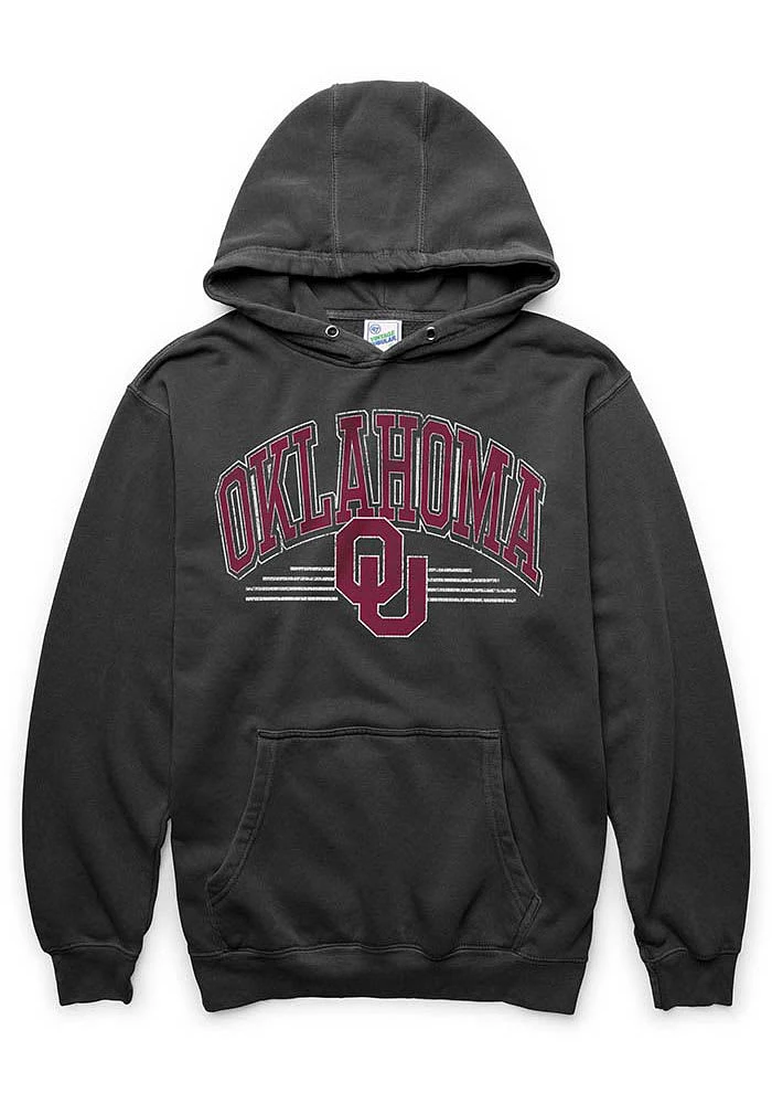 47 Oklahoma Sooners Mens Black Sun Fade Pierce Fashion Hood