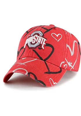 47 Ohio State Buckeyes Red Adore Clean Up Youth Adjustable Hat