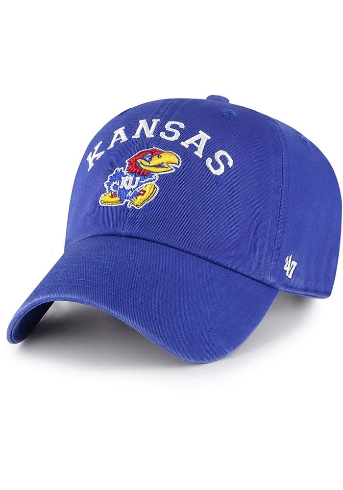 47 Kansas Jayhawks Classic Arch Clean Up Adjustable Hat - Blue