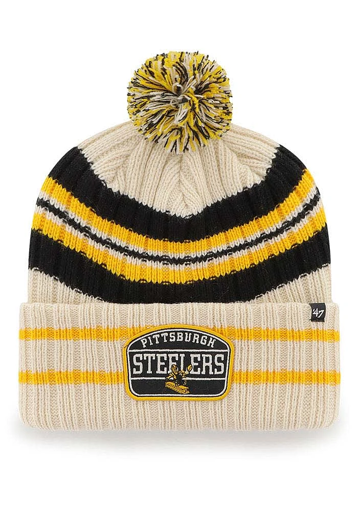 47 Pittsburgh Steelers Natural Hone Patch Mens Knit Hat