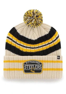 47 Pittsburgh Steelers Natural Hone Patch Mens Knit Hat