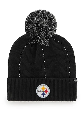 47 Pittsburgh Steelers Black Bauble Cuff Womens Knit Hat