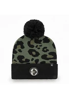47 Pittsburgh Steelers Black Bagheera Cuff Pom Womens Knit Hat