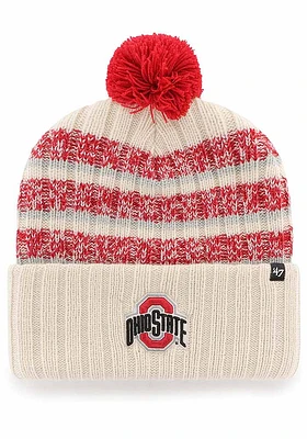 47 Ohio State Buckeyes Ivory Tavern Cuff Mens Knit Hat