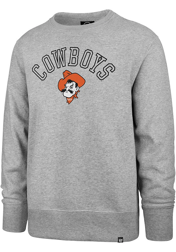 47 Oklahoma State Cowboys Mens Grey Campus Life Headline Long Sleeve Fashion Sweatshirt