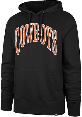 47 Oklahoma State Cowboys Mens Black Big Arch Headline Long Sleeve Hoodie