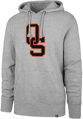47 Oklahoma State Cowboys Mens Grey Imprint Headline Long Sleeve Hoodie