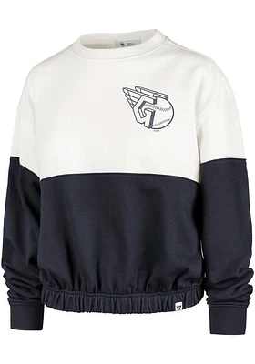 47 Cleveland Guardians Womens White Bonita Crew Sweatshirt