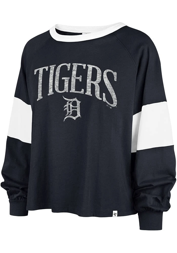 47 Detroit Tigers Womens Navy Blue Upside LS Tee