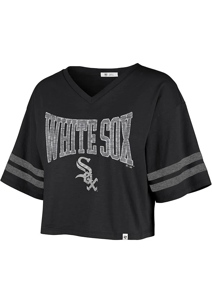 47 Chicago White Sox Womens Black Sporty Short Sleeve T-Shirt