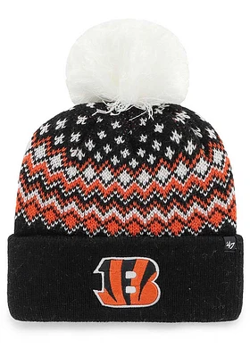 47 Cincinnati Bengals Black Elsa Cuff Knit Womens Knit Hat