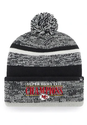 47 Kansas City Chiefs Black 2022 Super Bowl LVII Champs Northward Cuff Mens Knit Hat