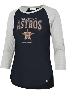 47 Houston Astros Womens Navy Blue Heatwave Frankie LS Tee