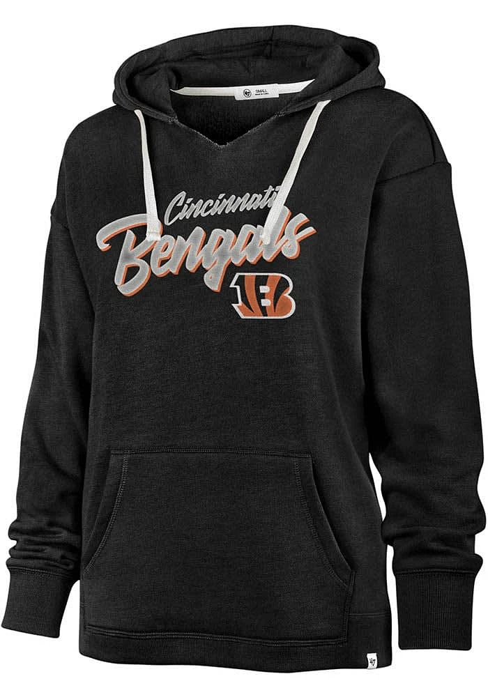 47 Cincinnati Bengals Womens Black Kennedy Hooded Sweatshirt