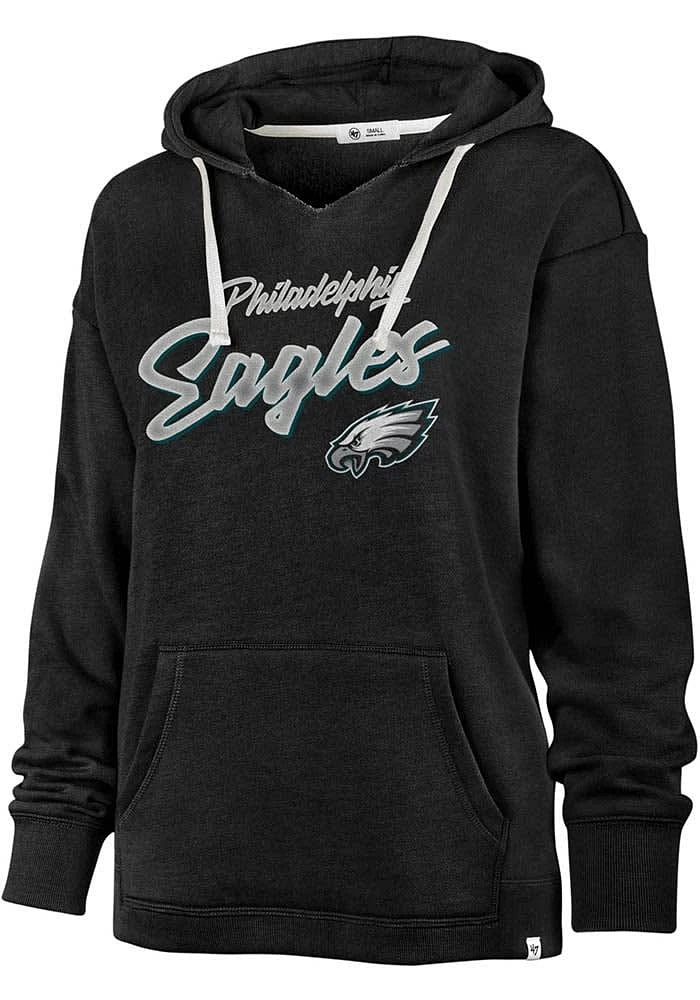 47 Philadelphia Eagles Womens Black Kennedy Design Hooded Sweatshirt
