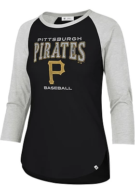 47 Pittsburgh Pirates Womens Black Heatwave Frankie LS Tee