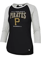 47 Pittsburgh Pirates Womens Black Heatwave Frankie LS Tee