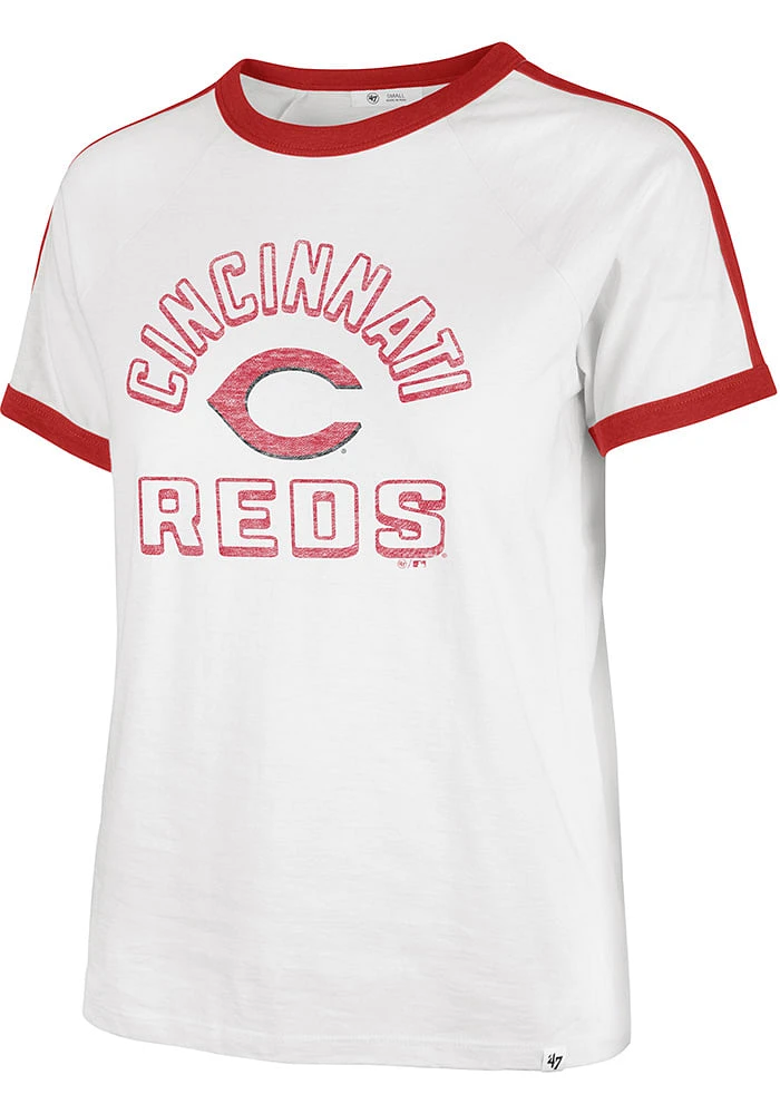 47 Cincinnati Reds Womens White Peyton Short Sleeve T-Shirt