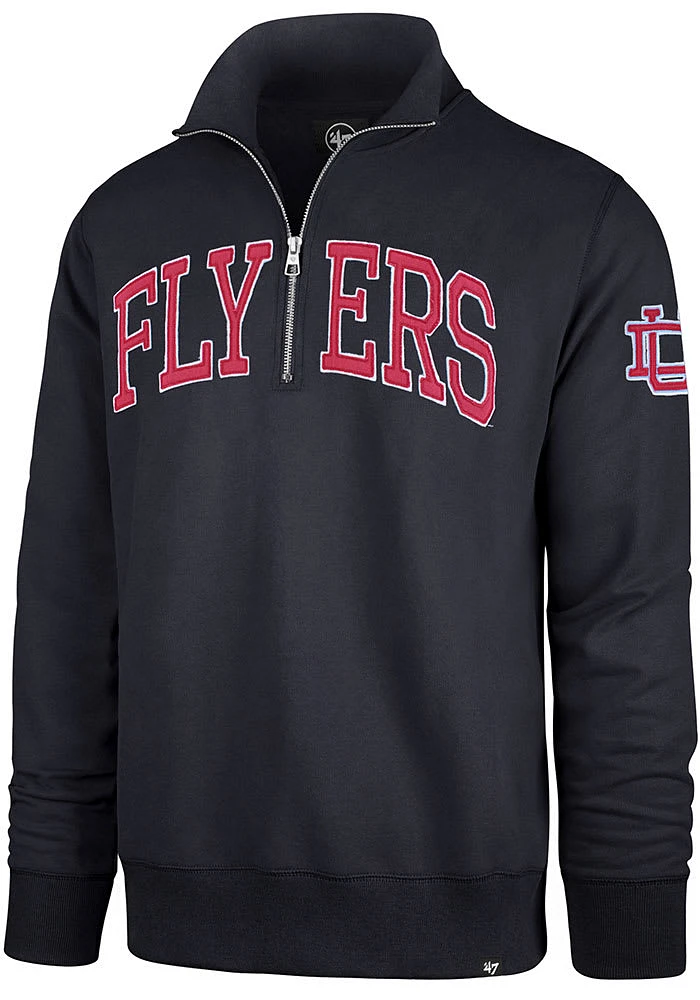 47 Dayton Flyers Mens Navy Blue Striker Long Sleeve Qtr Zip Fashion Pullover