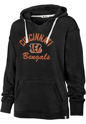 47 Cincinnati Bengals Womens Black Arch Kennedy Hooded Sweatshirt