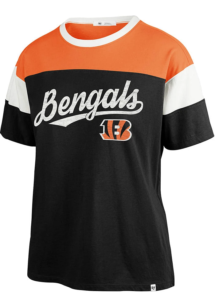 47 Cincinnati Bengals Womens Black Time Off Short Sleeve T-Shirt