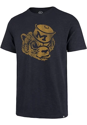 47 Michigan Wolverines Blue Mascot Scrum Short Sleeve Fashion T Shirt