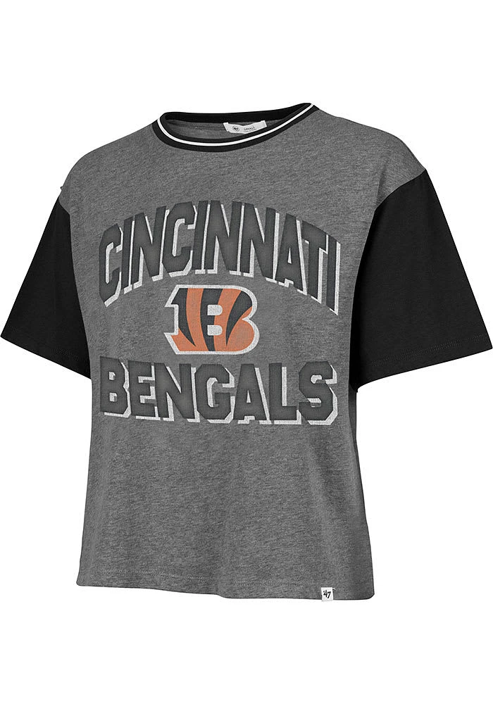 47 Cincinnati Bengals Womens Grey Clubhouse Ziggy Short Sleeve T-Shirt