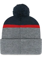 47 Columbus Blue Jackets Navy Blue Split Cuff Pom Mens Knit Hat