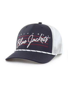 47 Columbus Blue Jackets Downburst Trucker Adjustable Hat - Navy Blue