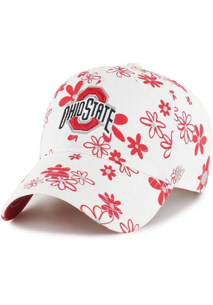 47 Ohio State Buckeyes White Daisy Delight Clean Up Youth Youth Adjustable Hat