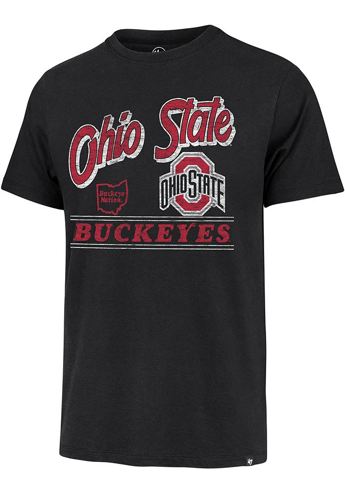 47 Ohio State Buckeyes Black Fly By Franklin Short Sleeve Fashion T Shirt