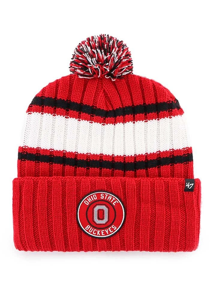 47 Ohio State Buckeyes Red Plateau Cuff Mens Knit Hat