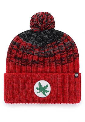 47 Ohio State Buckeyes Red Cascade Cuff Mens Knit Hat