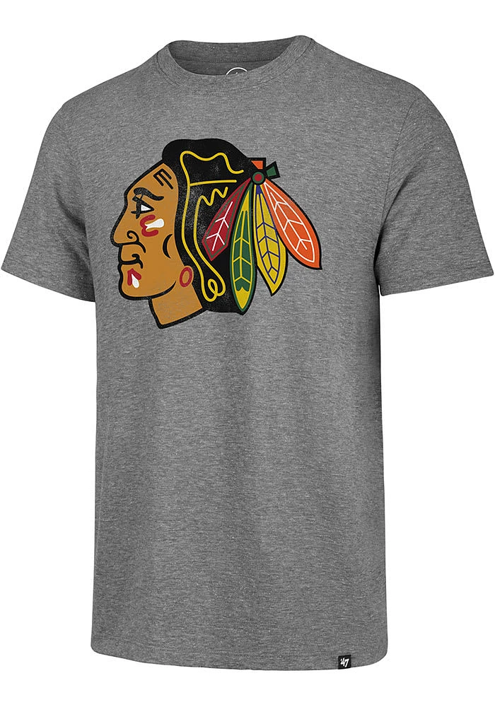 47 Chicago Blackhawks Grey Match Short Sleeve Fashion T Shirt