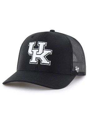 47 Kentucky Wildcats White Logo Trucker Adjustable Hat - Black