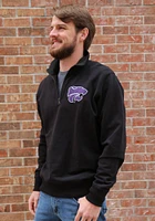 47 K-State Wildcats Mens Black Striker Long Sleeve Qtr Zip Fashion Pullover