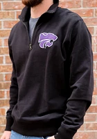 47 K-State Wildcats Mens Black Striker Long Sleeve Qtr Zip Fashion Pullover