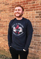 47 Kansas Jayhawks Navy Blue Historical Once A Jayhawk Long Sleeve Fashion T Shirt