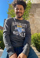 47 Kansas City Royals Charcoal Scrum Long Sleeve Fashion T Shirt