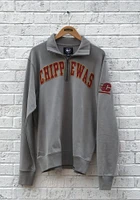 47 Central Michigan Chippewas Mens Grey Striker Long Sleeve Qtr Zip Fashion Pullover