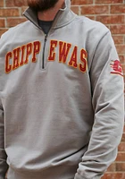 47 Central Michigan Chippewas Mens Grey Striker Long Sleeve Qtr Zip Fashion Pullover