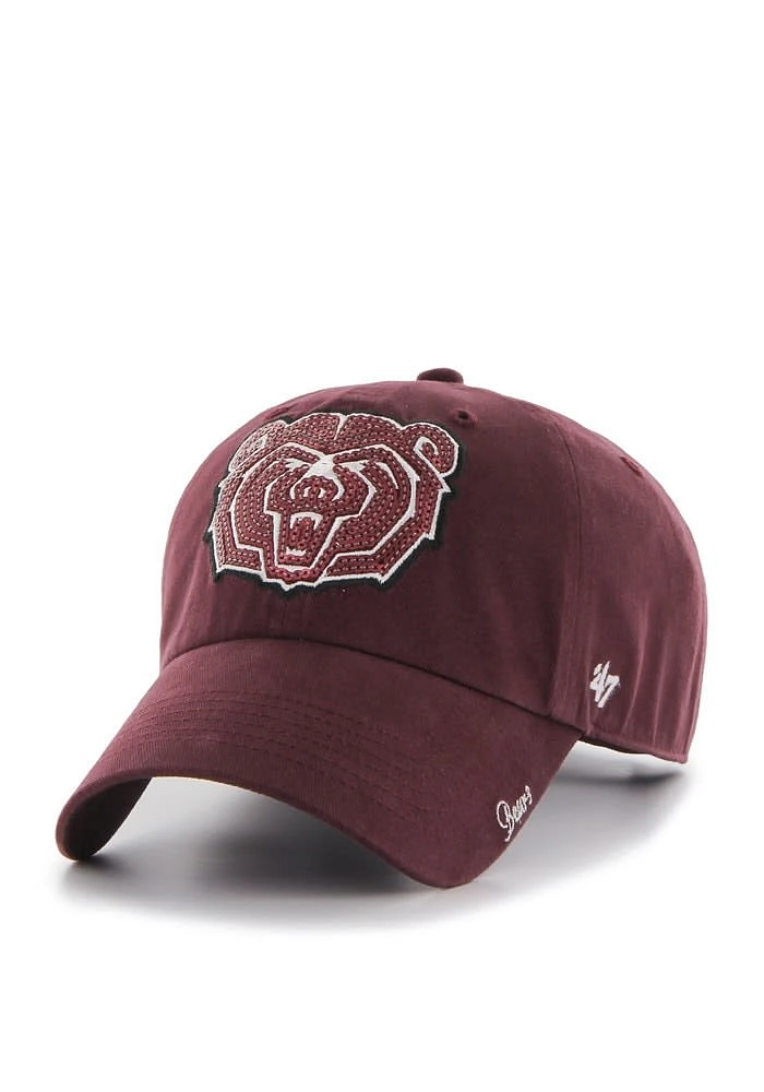 47 Missouri State Bears Maroon Sparkle Clean Up Womens Adjustable Hat
