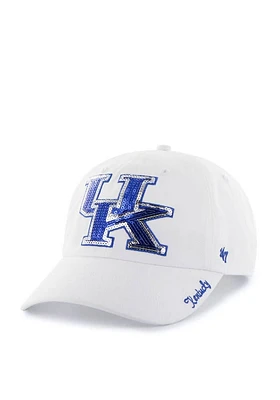 47 Kentucky Wildcats White Sparkle Clean Up Womens Adjustable Hat