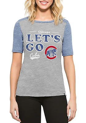 47 Chicago Cubs Womens Grey Empire Short Sleeve T-Shirt