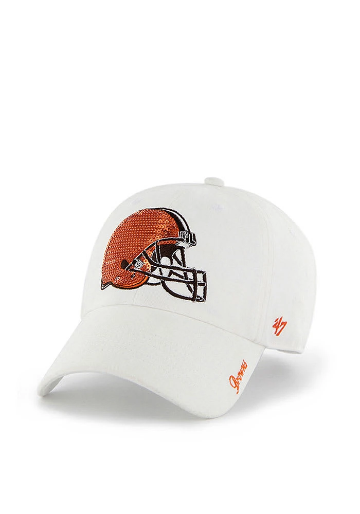 47 Cleveland Browns White Sparkle Womens Adjustable Hat