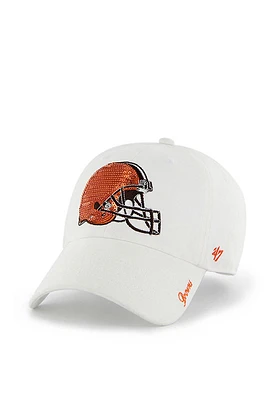 47 Cleveland Browns White Sparkle Womens Adjustable Hat