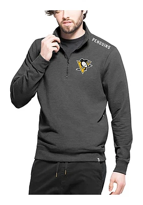 47 Pittsburgh Penguins Mens Black Forward Compete Long Sleeve Qtr Zip Pullover